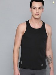HRX by Hrithik Roshan Men Solid Round Neck Polyester Black T-Shir...mo