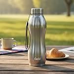Clazkit Platina Pro Classic Stainless Steel Water Bottle 1000ml |ISI Certified|Leakproof, Rust-Free, BPA-Free, Durable for College, Fridge, Sports, Gym, Yoga & Office â Easy to Clean & Reusable