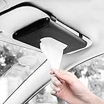 HSR Car Tissue Holder, Sun Visor Tissue Holder, Car Visor Tissue Holder, PU Leather Backseat Tissue Case for Car/Truck (Black Plain)