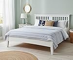 APRODZ Solid Wood Parma Queen Size Bed â Elegant and Stylish Bedroom Furniture Without Storage for a Modern Home (White Finish)