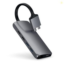 Satechi Type-C Dual Multimedia Adapter with Dual 4K HDMI, USB-C PD, Gi
