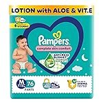 Pampers Complete Skin Comfort Pants, (M) 76 Count, Anti-rash blanket, Lotion with Vitamin E & Aloe Vera, Medium, 7-12kg