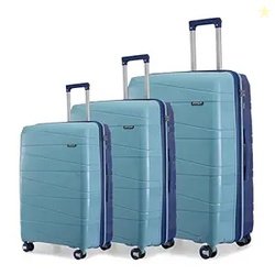 Provogue Azure Hard-Sided PP Set of 3 Luggage Suitcase | Expandable Sp