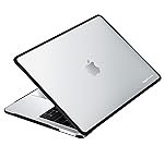 Amazon Basics Hard Shell Laptop Cover for MacBook Air 13-inch with Touch ID (Model M2) | Anti-Fingerprint Case (Matte Black & Semi-Transparent)