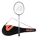 Boldfit Badminton Rackets for Beginners, Adults Aluminium Shuttle Bat with Full Cover Bag Badminton Racket for Practice & Match Lightweight Badminton Racquet with Grip Handle Shuttle Racket – Blue