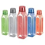 MILTON Prime Pack of 5 Water Bottles, 1 Litre Each I BPA Free I Food Grade Fridge Bottle Set I Leak Proof Bottles for Travel, Work, Assorted