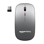 amazon basics 2.4GHz Wireless + Bluetooth 5.1 Mouse, Multi-Device Dual Mode Slim Rechargeable Silent Click Buttons Wireless Bluetooth Mouse, 3 Adjustable DPI