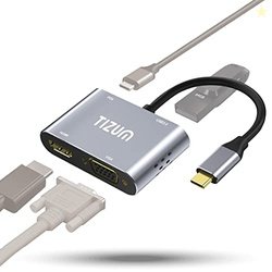tizum Aircase USB C Hub,(4-in-1) Portable Multiport Adapter/Connector,
