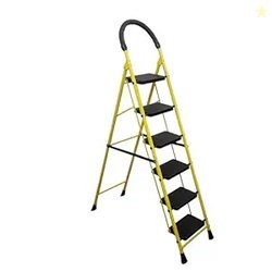 BonKaso Mild Steel Multipurpose Climb Swift 6-Step Foldable Ladder wit