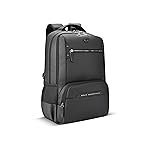 Gear Quantum 3 18″/29L Antitheft Large Faux Leather Water Resistant Laptop backpack with Raincover/Laptop backpack/Casual Backpack/Daypack/Travel Backpack/College Bag For Men/Women(Black-Black)