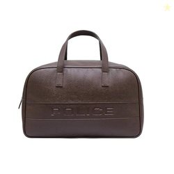 Police Mens Brown Vegan Leather 40 L Duffle Bag | Premium Travel & Gym