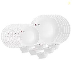 CELLO Lush Fiesta Dazzle Series Opalware Dinner Set of 18 Pieces for F
