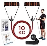 Boldfit Resistance Tube with Foam Handles, Door Anchor for Exercise & Stretching, Suitable in Home & Gym Workout for Men & Women-10kg-Red