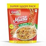 Kwality Crunchy Muesli Almonds, Raisins and Honey – No Added Refined Sugar, No Added Artificial Flavor and Color, Super Saver Pack 700g [Pack of 1]