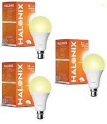 Halonix 12W LED Light Bulb | Yellow (3000K) |Pack of 3|Energy Efficien