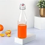 CELLO Aquaria Glass Water Bottle For Daily Use 1000 ml, Transparent | Durable & Stylish, Freezable & Fridge Safe, Leakproof & Leadfree Toughened Glass Water Bottle For Juices, Milk & Cold Beverages