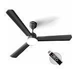 LONGWAY Luminair 1200 mm BLDC Ceiling Fan with Remote Control & LED Light | BEE 5 Star Rated Energy Efficient | Ultra High Speed 3 Blade Anti-Dust Decorative Ceiling Fan (Smoked Brown, Pack of 1)