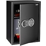 Lifelong 56 L Digital Safe Locker Box For Home & Office | Essential Smart Home Locker For Gold, Jewellery, Cash | Tijori Box | Electoric Keypad & Keys | Wardrobe Compatible, 1 Yr Warranty, Black