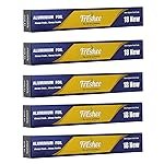 Freshee 18m New Aluminium Silver Kitchen Foil Roll Paper Pack of 5|11 Micron Thick|Food wrap|Disposable Food Parcel|Fresh Food