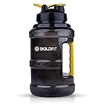 Boldfit Plastic Gym Gallon Water Bottle 2.5 Liter, Extra Large Leak Proof Fitness Sports Gallon Jug (Black Yellow)