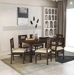MAMTA DECORATION Solid Sheesham Wood Dining Table Set 6 Seater | Six S