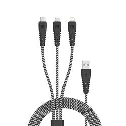 Portronics Konnect Spydr 31 3-in-1 Multi Functional Cable with 3.0A To