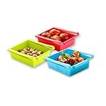 Floraware Plastic Refrigerator Storage Rack Set, Set of 3, Multicolour