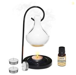 Pure Source India Porcelain Oil Diffuser Set for Home Fragrance with 1