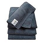 SOFTSPUN Microfiber Cloth – 4 pcs – 40×40 cms – 340 GSM Grey! Thick Lint & Streak-Free Multipurpose Cloths – Automotive Microfiber Towels for Car Bike Cleaning Polishing Washing & Detailing.