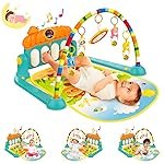 VEBETO Play Gym for Babies 0 to 12 Months (1 Year Warranty) Musical Piano Keyboard Activity Play Mat for Kids Newborn Fitness Rack Hanging Rattles Lights Tunes Music for Baby Boys Girls