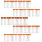 DIY Crafts Pack Of 125 Pc, Clear Color, Plastic Clear Color Graduated Vial Tube with Screw White & Random Caps Refilla (Pack Of 125 Pc, Clear Color)