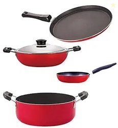 Nirlon Dishwsher Safe Non Stick Gift Cookware Set of 4 Pieces (FT13_DK