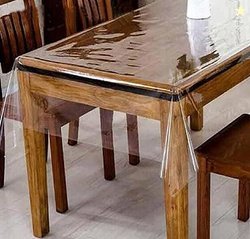 SUNLIFE PVC 6 Seater Printed Table Cover (Transparent)