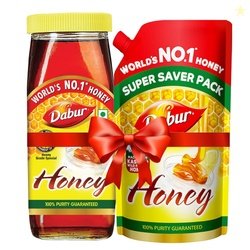 Dabur Honey - 1.2kg + Dabur Honey - 750g Refill Pouch
