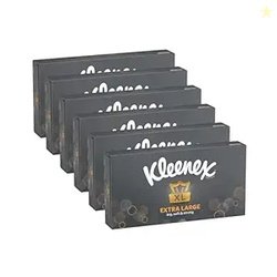Kleenex Extra Large Facial Tissue for Men 2ply 90 Sheets, Pack of 6
