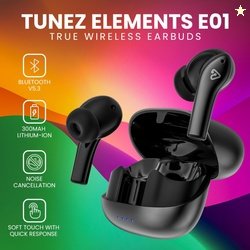 Tunez Elements E01 True Wireless Earbuds - Bluetooth V5.3, 36 Hours Mu