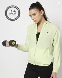 PERFORMAX Women Zip-Front Regular Fit Hooded Fitness Jacket