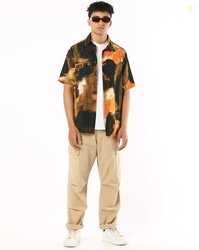 ALTHEORY BY AZORTE Men Printed Relaxed Fit Shirt