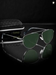 OKNO Polarised and UV Protected Lens Unisex Metal Green Medium Aviator