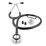 Oriley Prime Tone Super – Silver Stethoscope Heart Beat Monitoring Chest Piece Medical Instrument for Doctors, Nurses (Black)