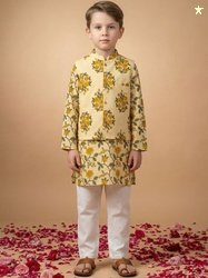Readiprint Boys Floral Printed Regular Pure Cotton Kurta with Pyjamas