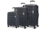 Kamiliant by American Tourister 3 Pc Harrier Edge 8W Set 56 Cm, 68 Cm & 78 Cm – Small, Medium & Large Polypropylene(PP) Hardside 8 Wheels Spinner Luggage Set/Trolley Bag Set (Iron Grey)