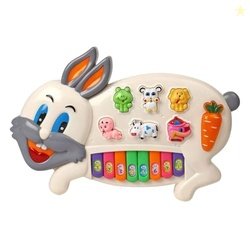 Kids Mandi Rabbit Musical Piano Toy for Babies | 3 Modes Animal Sounds