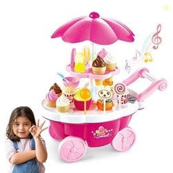 Kids Mandi Luxury Sweet Ice Cream Trolley Play Set (39 Pcs) | Battery