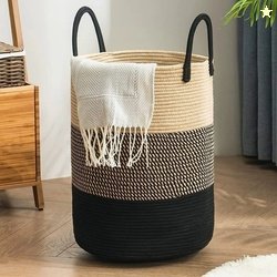 SIYA TEXTILES 72 L Multicolor Laundry Basket (Jute)