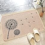Cortina Printed Heavy Duty Non Slip Rubber Back with Linen Surface Doormat |Essential Small Rug for Office, Bedroom & Kitchen,Bathroom 40×60 Cm (Black)