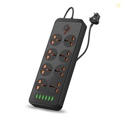 Portronics Power Plate 7 with 6 USB Port + 8 Power Sockets Power Strip