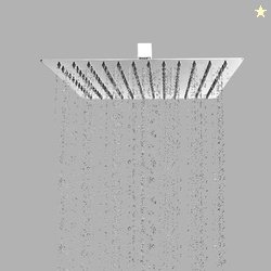 BonKaso Square Slim Rain Shower Head 12 Inch - Stainless Steel, Chrome