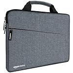 Amazon Basics Laptop Bag Sleeve Case Cover Pouch with Handle for Men & Women | 15.6 Inch Laptop with Padded Laptop Compartment | Zipper Closure | Water Repellent Nylon Fabric (Grey)