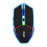Ghost 20 Gaming Mouse Wired, Ergonomic Gamer Laptop PC USB Optical Computer Mice with RGB Backlit, 4 Adjustable DPI Up to 3600, 6 Programmable Buttons for Windows 7/8/10/XP Vista Linux -Black